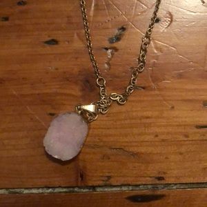 Two tiered geo stone necklace